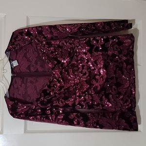 Wine/Burgundy Sequin Top